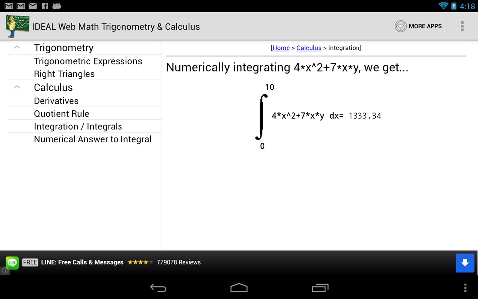 IDEAL Web Math Trigonometry & Calculus - Preview 2