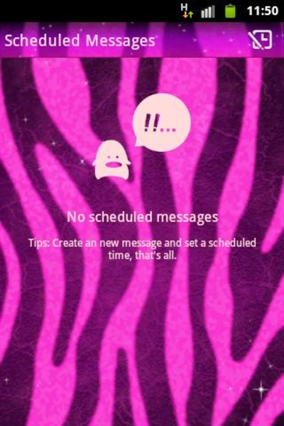 GO SMS Pro Theme Pink Zebra - Preview 2