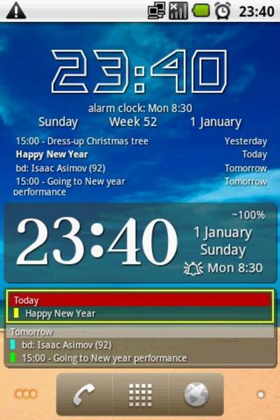 Clock and event widget (Free) - Preview 1