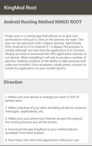 KingMod Root Pour Android - Télécharge L'APK À Partir D'Uptodown