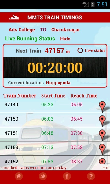 MMTS Train Timings - Preview 5