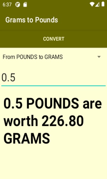 Grams to Pounds converter - Preview 2
