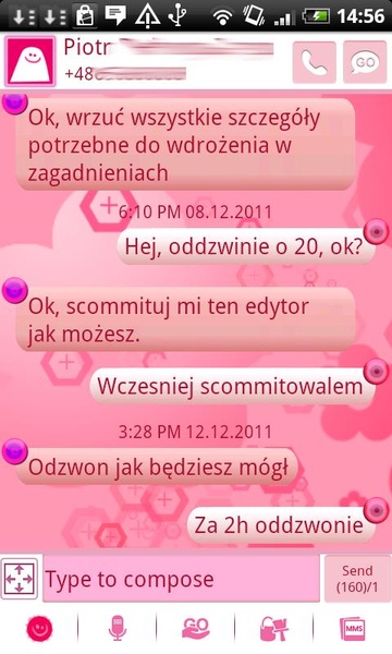 GOSMS Pink Floral Theme - Preview 4