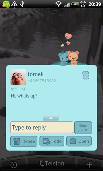 GO SMS Blue Bears Theme - Preview 2
