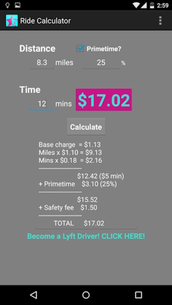 Ride Calculator - Preview 2