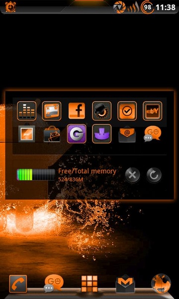 GOWidget SunsetOrangeICS Theme by TeamCarbon - Preview 1