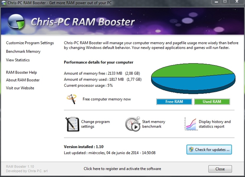Betaling Centrum Sæbe Chris-PC RAM Booster for Windows - Download it from Uptodown for free