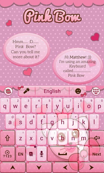 Pink Bow GO Keyboard Theme - Preview 2