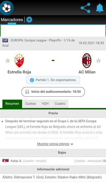 Marcadores de Futbol Hoy Online - Preview 2