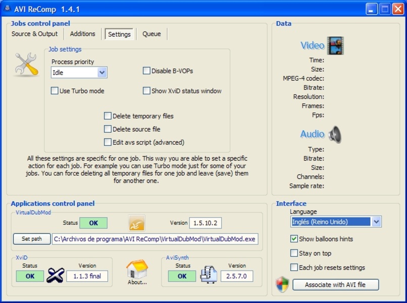 AVI ReComp for Windows Download it from Uptodown for free