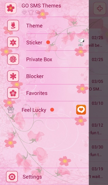 GO SMS Pink Flower Theme - Preview 6