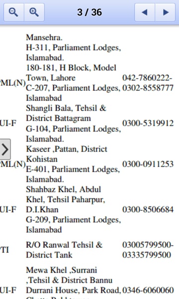Pak MNA Contact Details - Preview 2