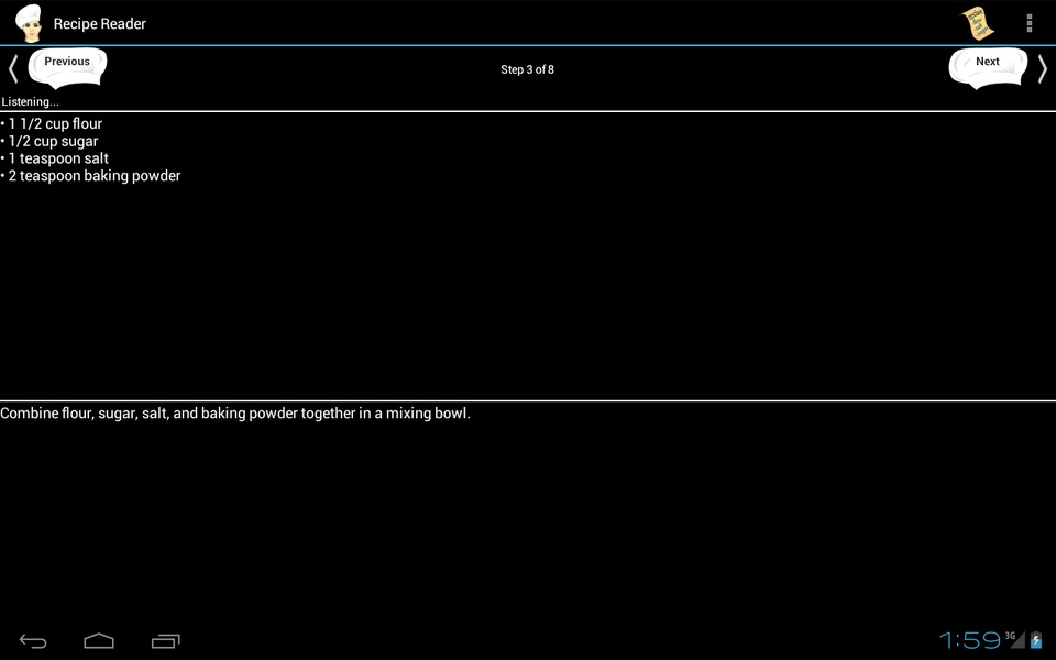 Digital Recipe Sidekick - Preview 1