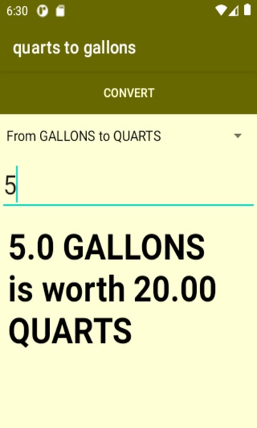 quarts to gallons converter - Preview 1