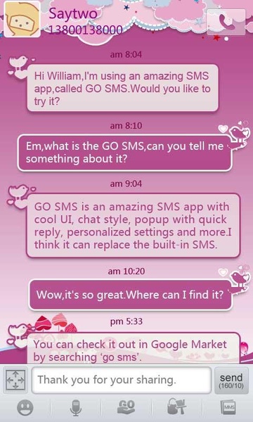 GO SMS Pro Bird Lover Theme - Preview 4