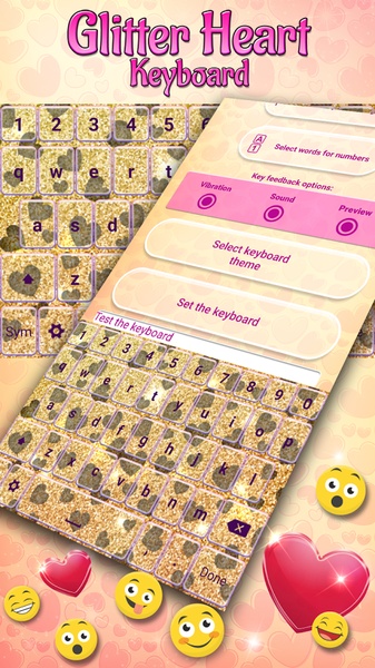 Glitter Heart Keyboard - Preview 7