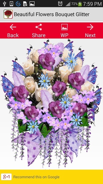 Beautiful Flowers Bouquet Glitter - Preview 3
