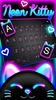 Cute Black Neon Kitty Keyboard screenshot 4