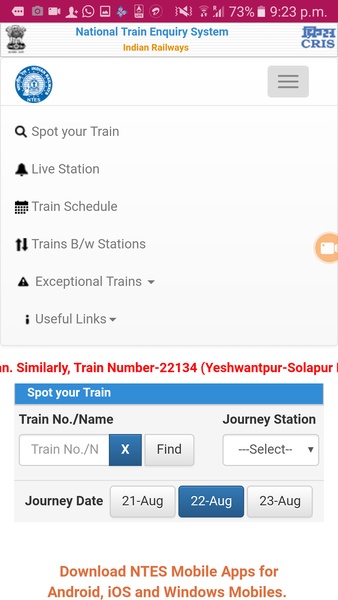 Live Train Status Indian Railway Enquiry - Preview 2