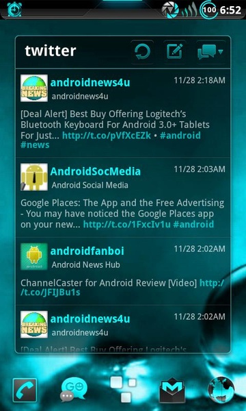 GOWidget ElectricCyan Theme by TeamCarbon - Preview 1