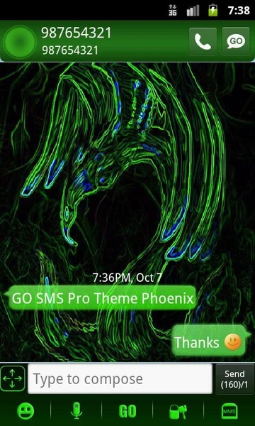 GO SMS Pro Theme Phoenix - Preview 2