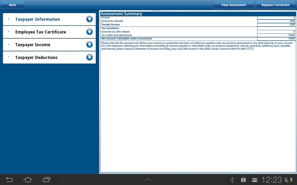 SARS eFILING - Preview 1