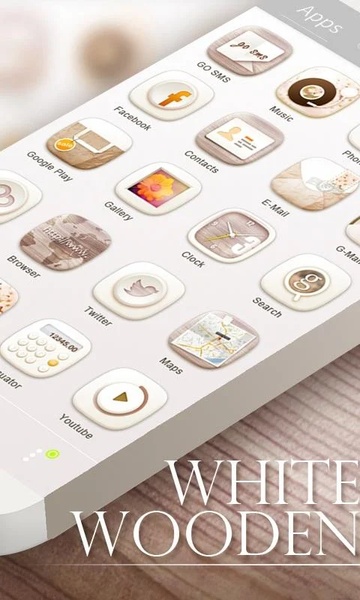 White Wooden GOLauncher EX Theme - Preview 6