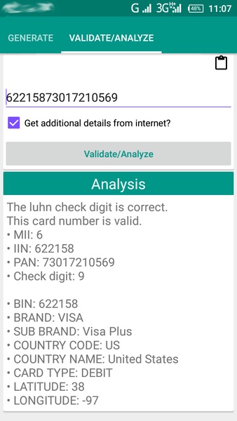 Credit Card number generator with analyzer - Preview 5