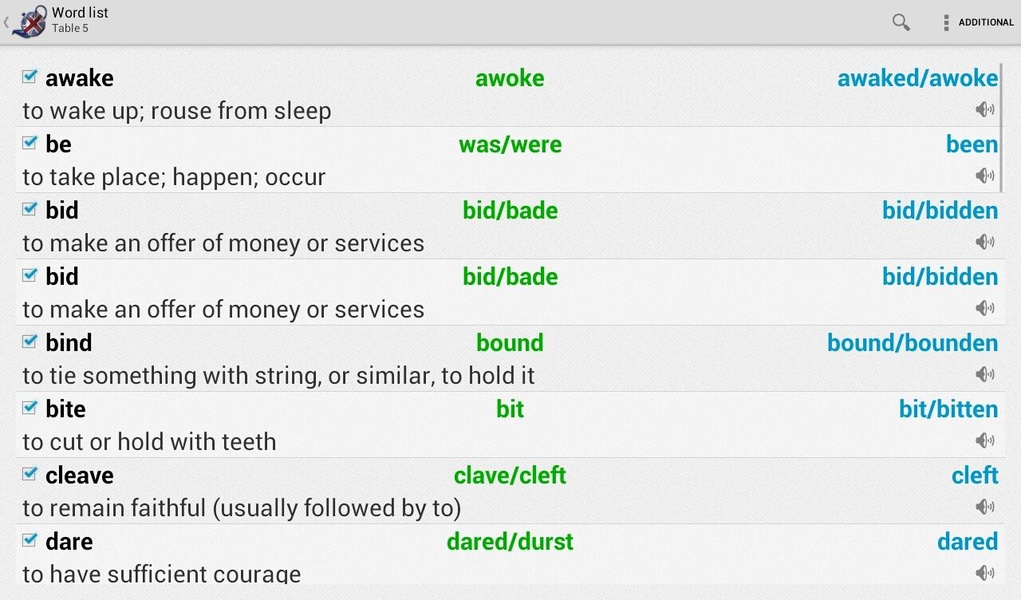 Irregular verbs - Preview 10