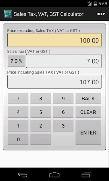 Sales Tax, VAT, GST Calculator - Preview 2