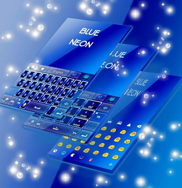 Blue Neon GO Keyboard Theme - Preview 8