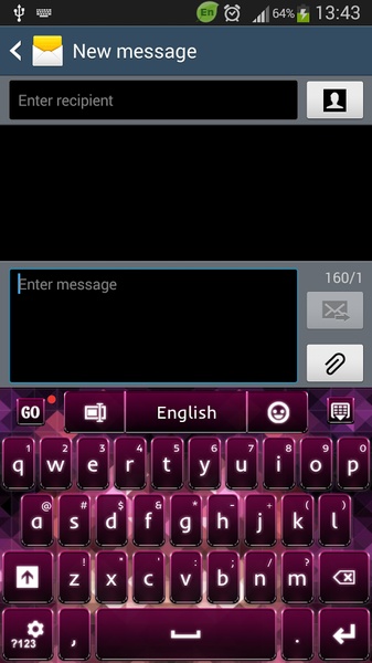 GO Keyboard Pink Black Theme - Preview 6