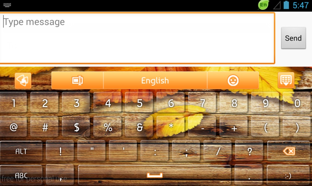GO Keyboard Orange Autumn Theme - Preview 2