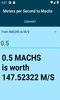 Meters per Second to Machs converter screenshot 2