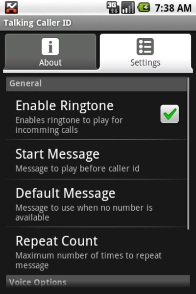 Talking Caller ID (free) - Preview 1