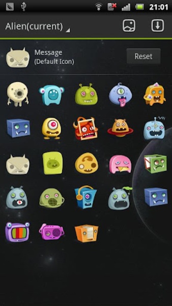 Alien GOLauncher EX Theme - Preview 1