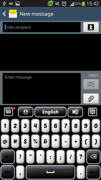 GO Keyboard Black and White Theme - Preview 12