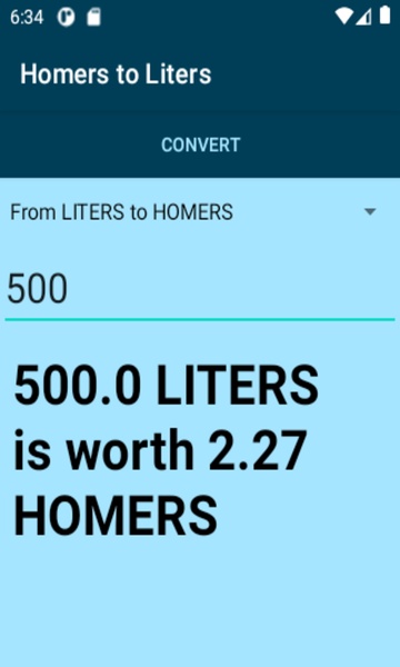 Homers to Liters converter - Preview 1