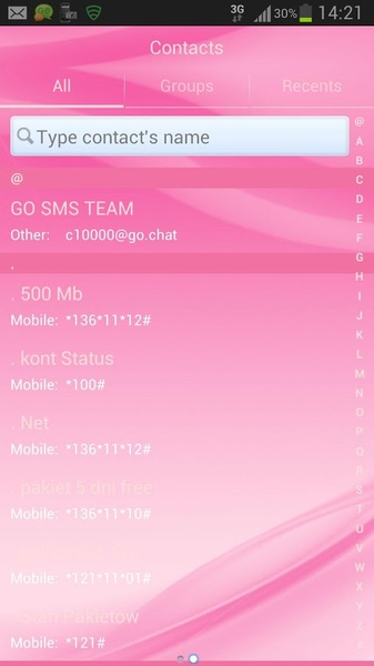 GO SMS pink style - Preview 1