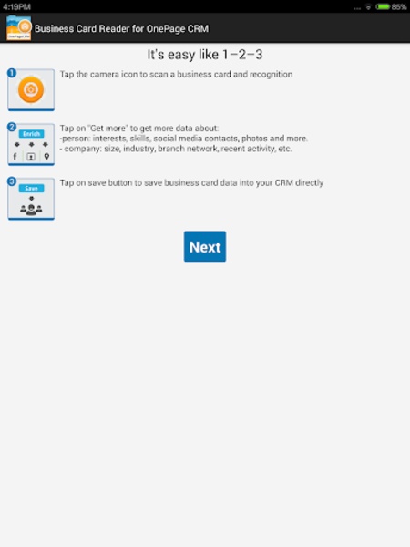 Business Card Reader for OnePage CRM - Preview 8