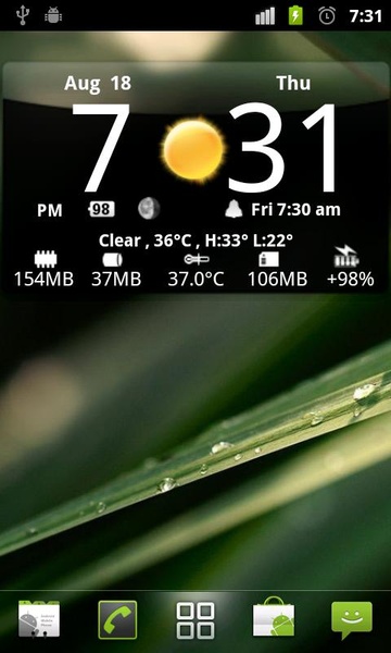 Smoked Glass Digital Weather Clock Widget - Preview 5