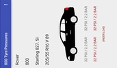 Tyre Pressure & Tire Sizes screenshot 1