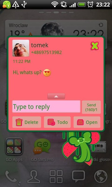 GOSMS Watermelon Heart Theme - Preview 3