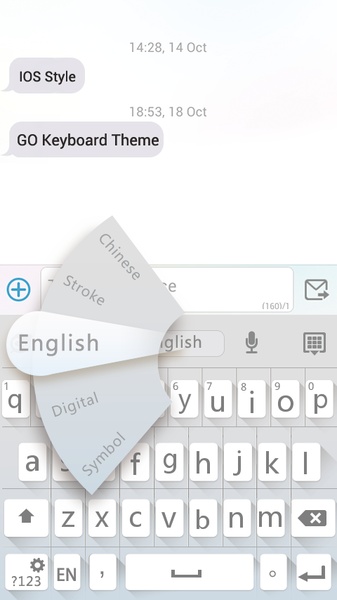GO Keyboard Flat White Theme - Preview 6