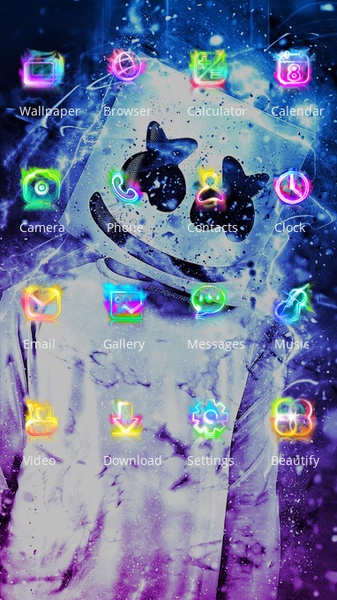 Neon marshmello blue colorful theme - Preview 2
