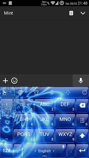Theme x TouchPal Glass Blue Wave - Preview 2