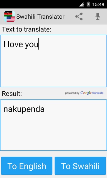Swahili Translator - Preview 2