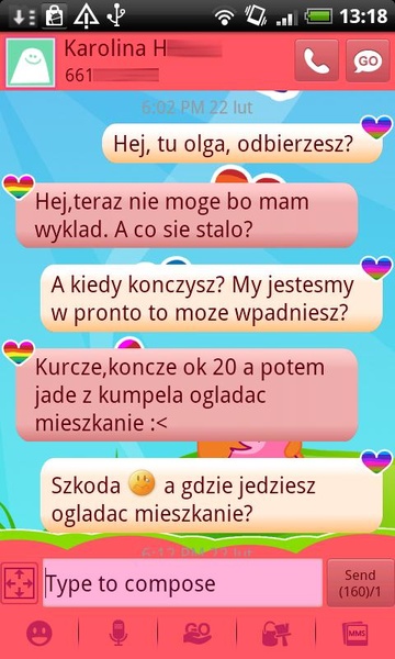 GO SMS Pro Rainbow Theme Free - Preview 1