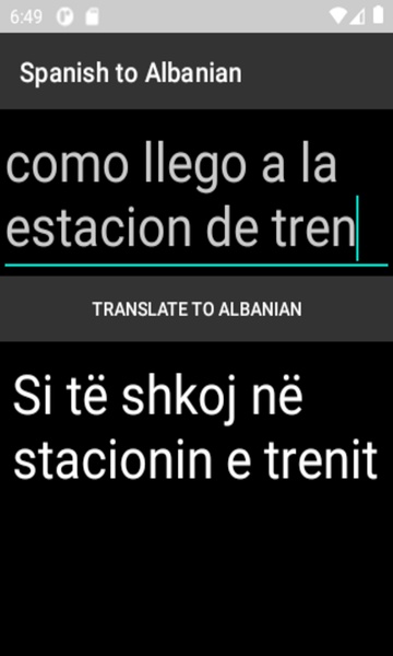 Spanish to Albanian Translator - Preview 2