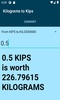 Kilograms to Kips converter screenshot 2